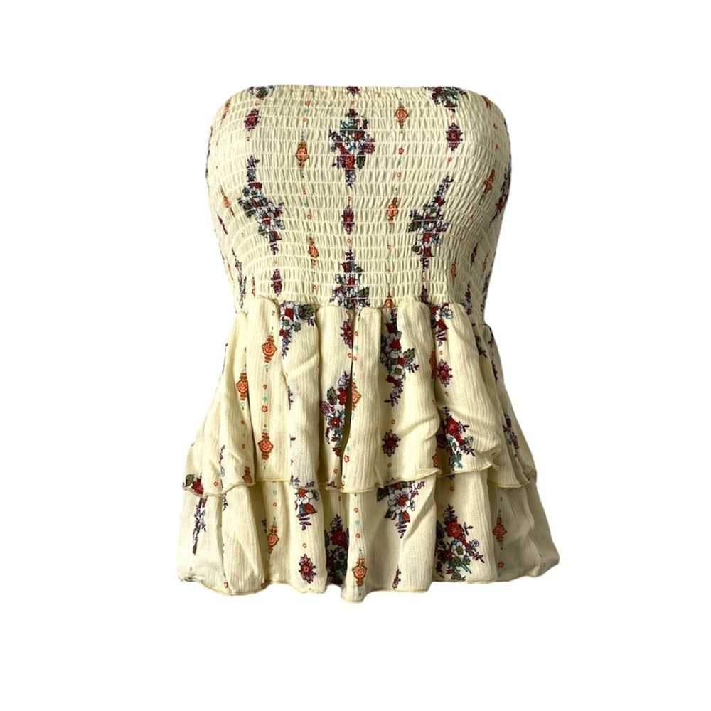 California Gypsy Tiered Ruffle Tube Top